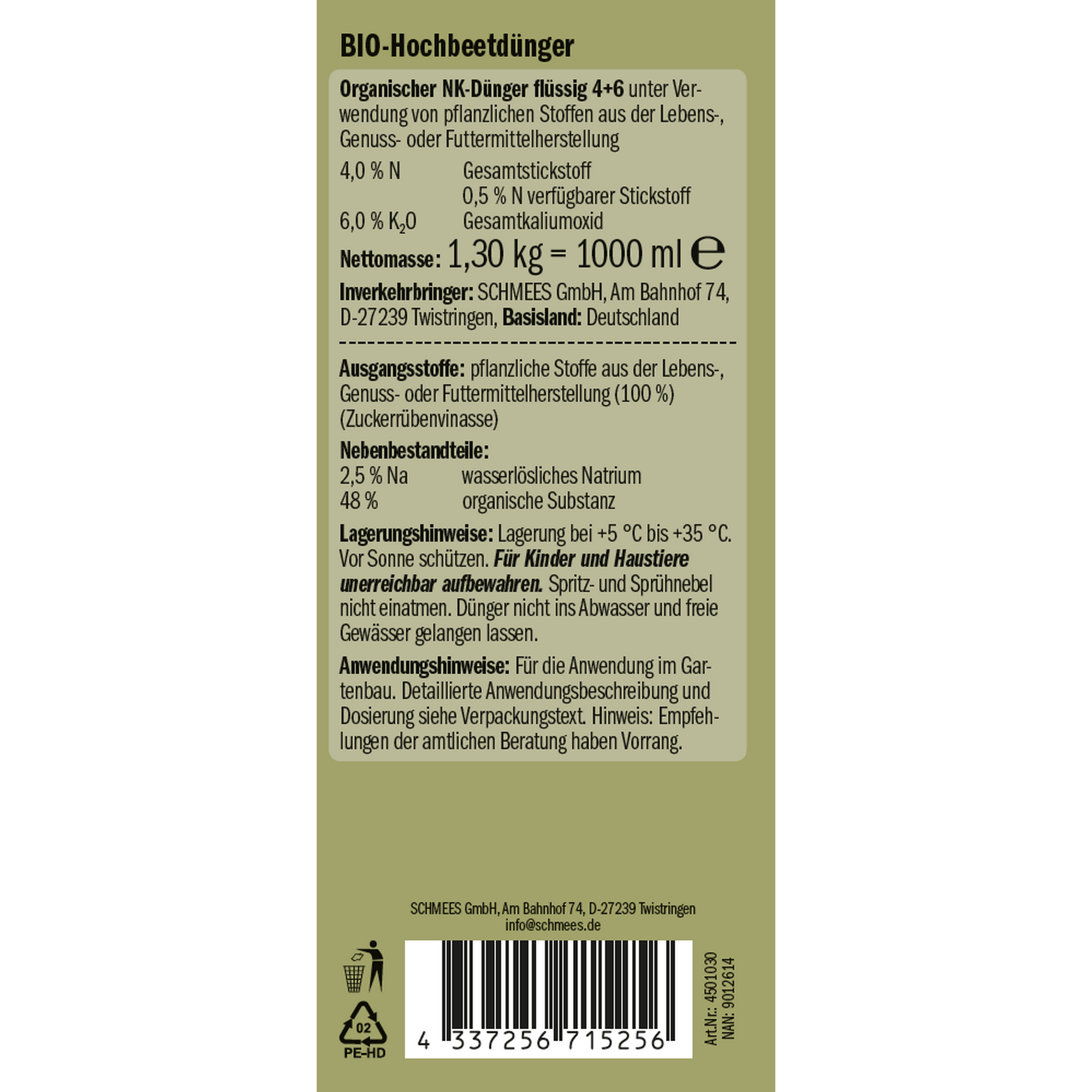 Naturtalent by toom® Bio-Hochbeetdünger 1 l