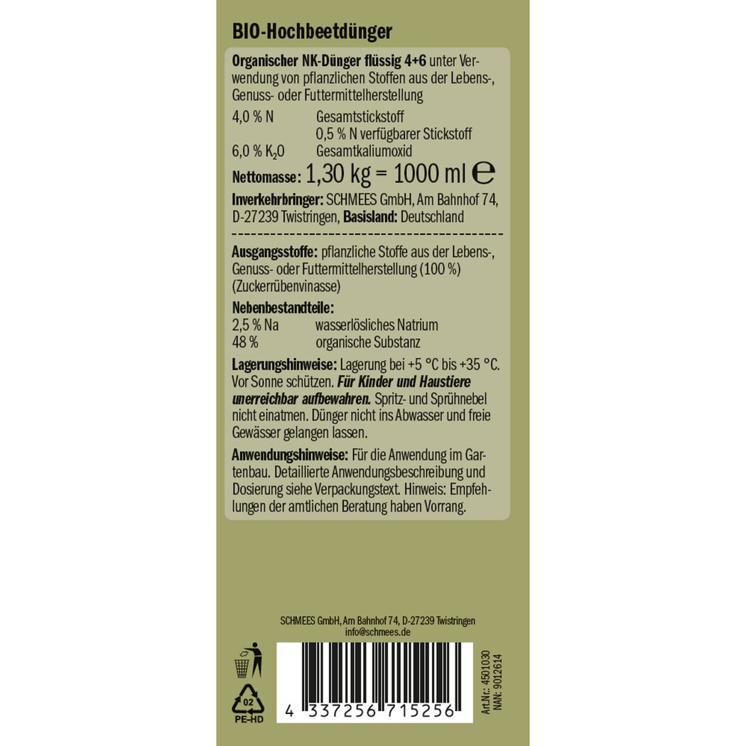 Naturtalent by toom® Bio-Hochbeetdünger 1 l