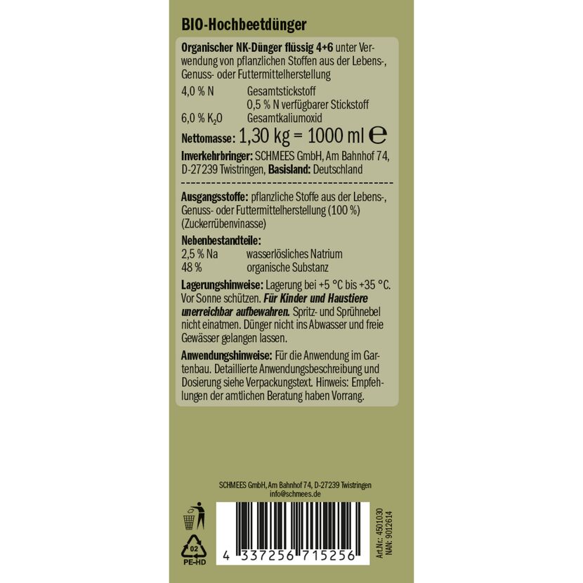 Naturtalent by toom® Bio-Hochbeetdünger 1 l