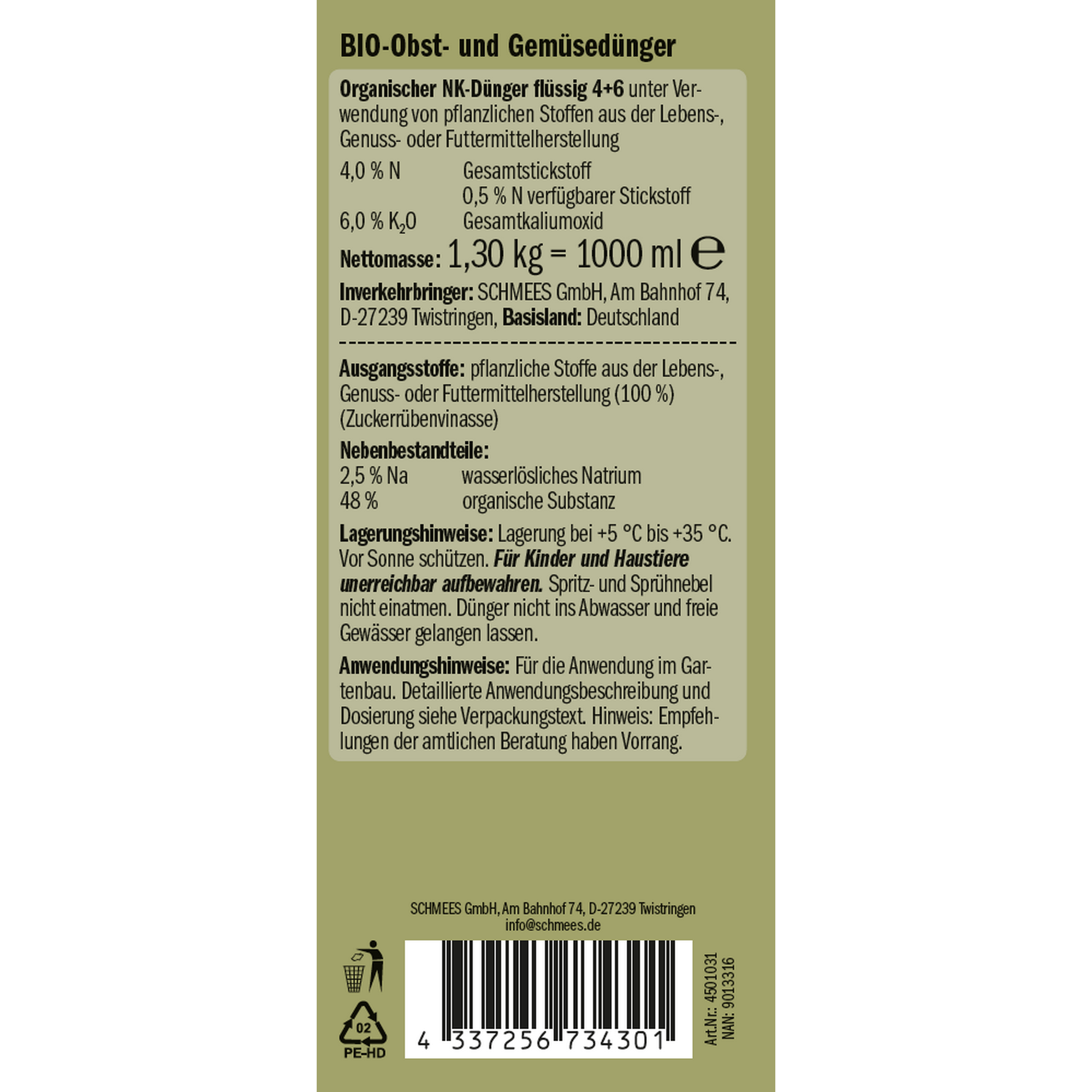 Naturtalent by toom® Bio-Obst- und Gemüsedünger 1 l