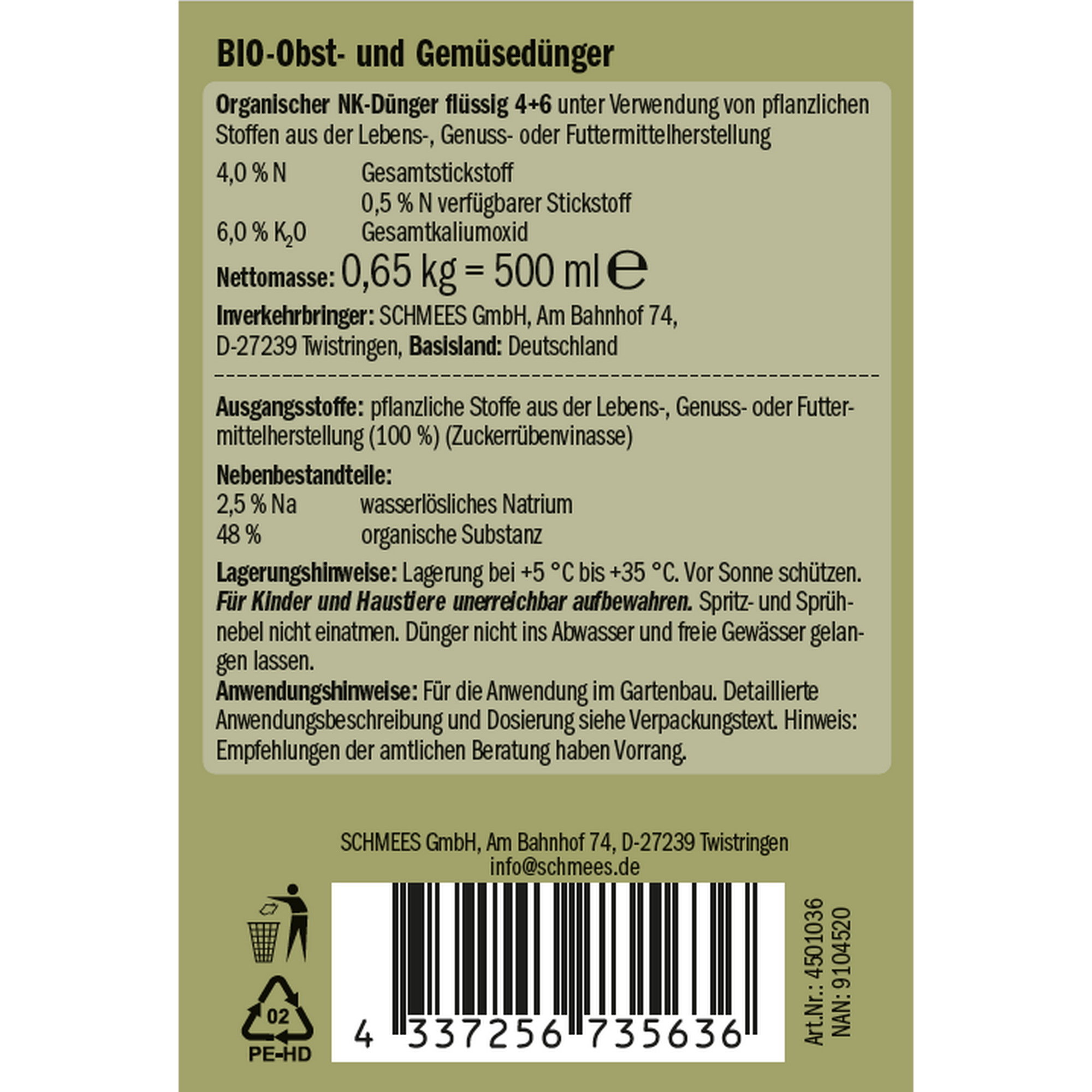 Naturtalent by toom® Bio-Obst- und Gemüsedünger 500 ml
