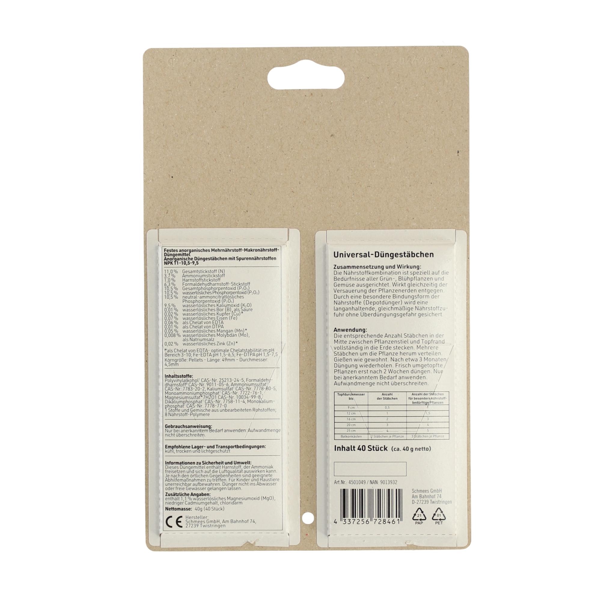 Universal-Düngestäbchen 40 Stück