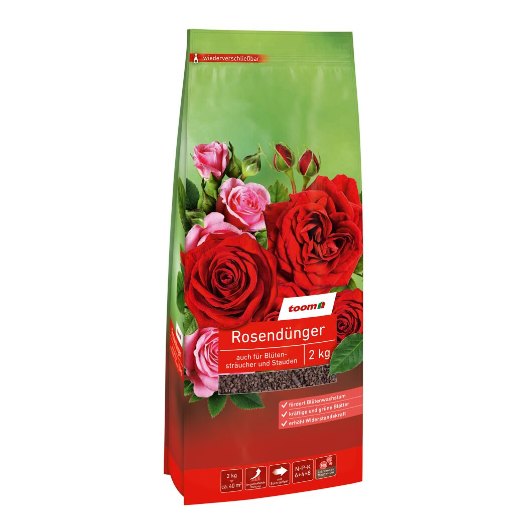 Toom Rosendünger 2 kg für Rosen, Blütensträucher und Stauden