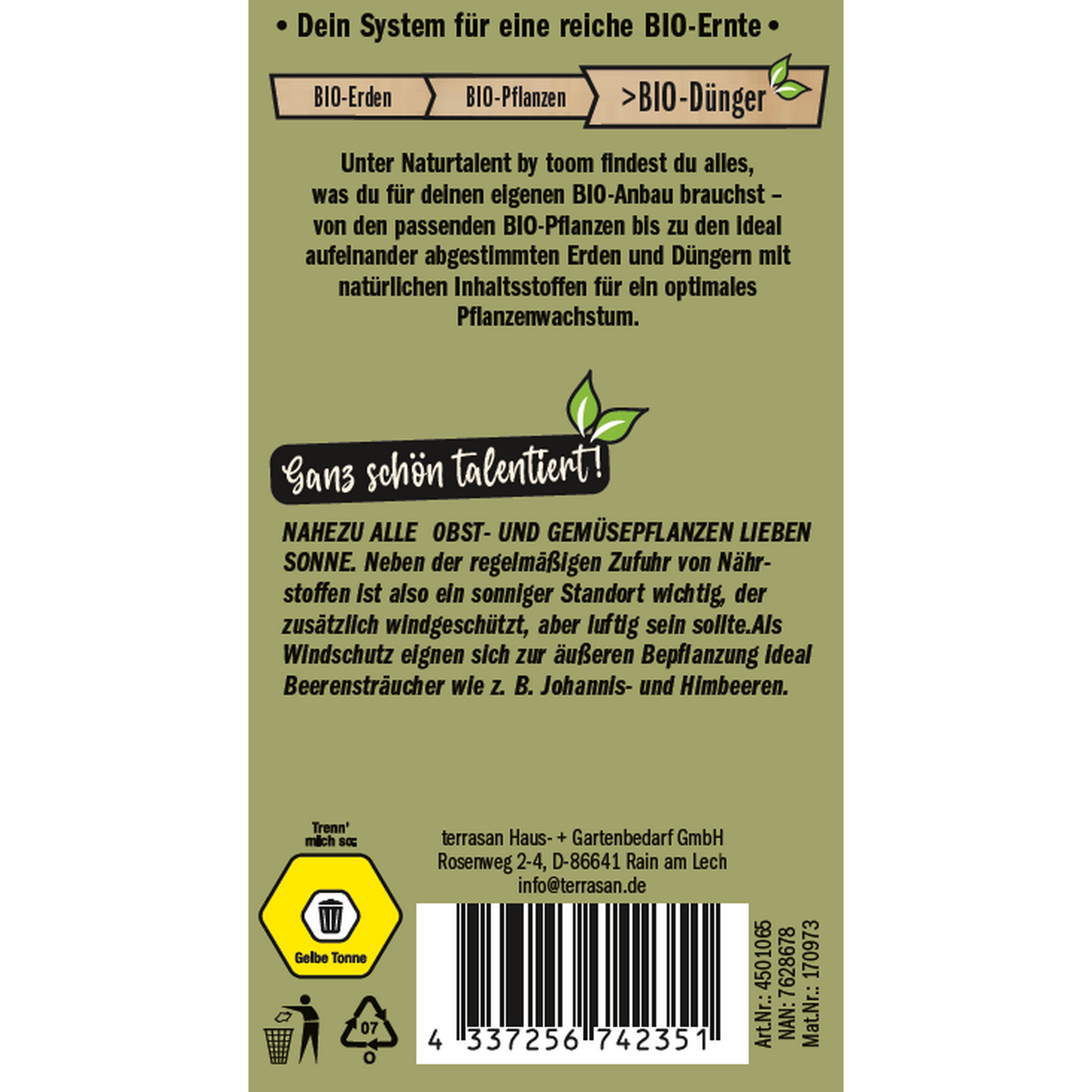 Naturtalent by toom® Bio-Obst- und Gemüsedünger 1 kg