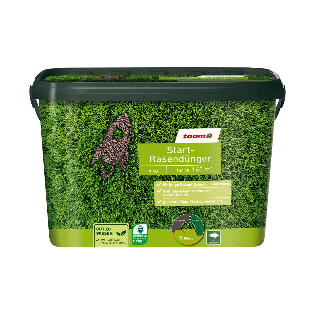 Grüner 5-kg-Eimer Toom Start-Rasendünger