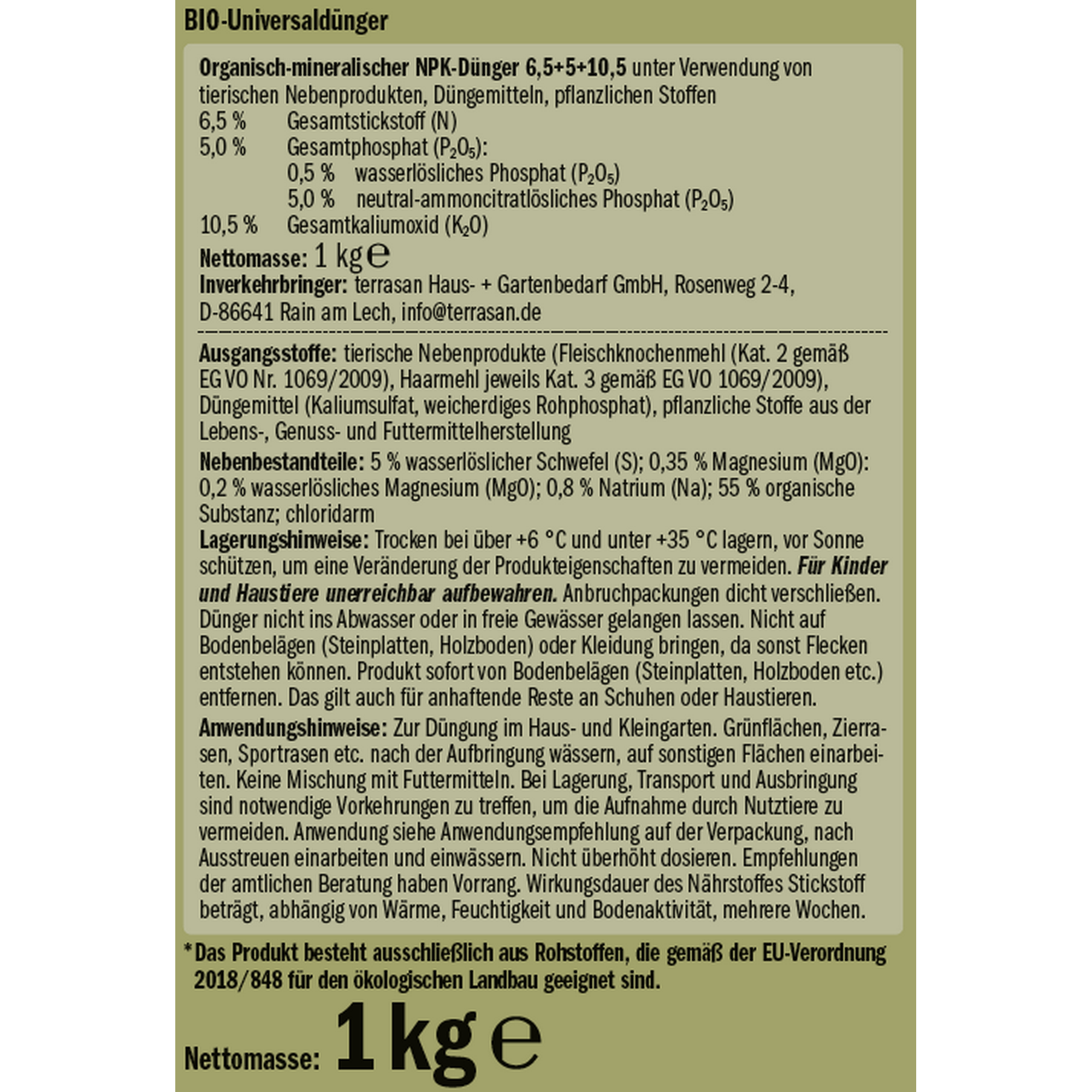 Naturtalent by toom® Bio-Universaldünger 1 kg