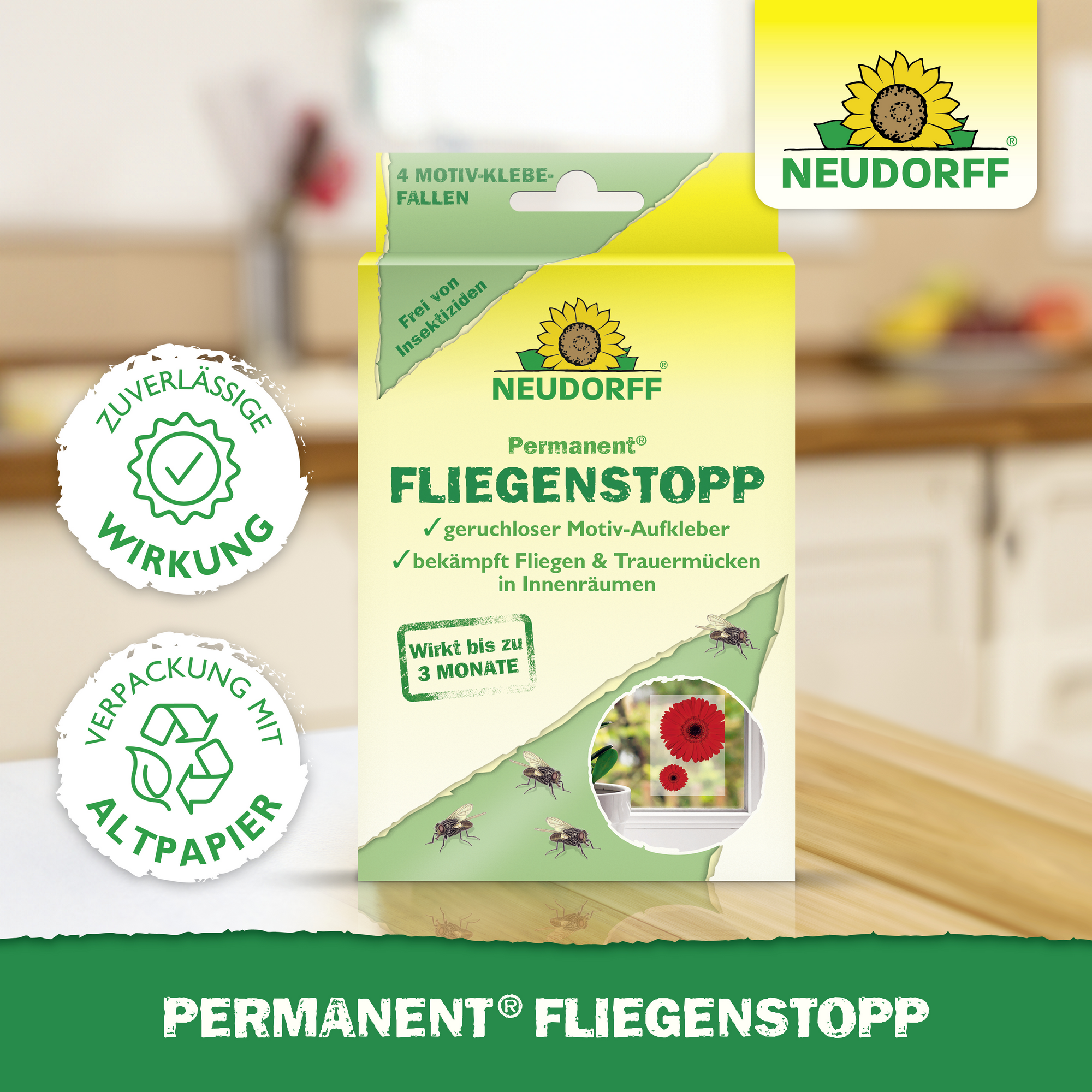 Permanent Fliegenstopp 4 Stück