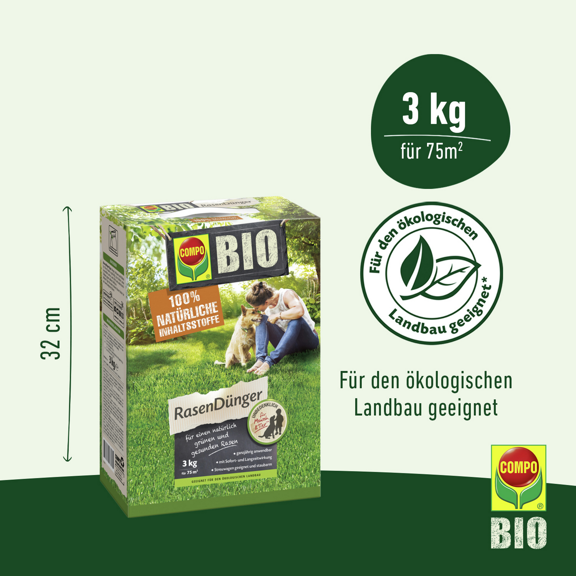Bio-Rasendünger 3 kg für 75 m²
