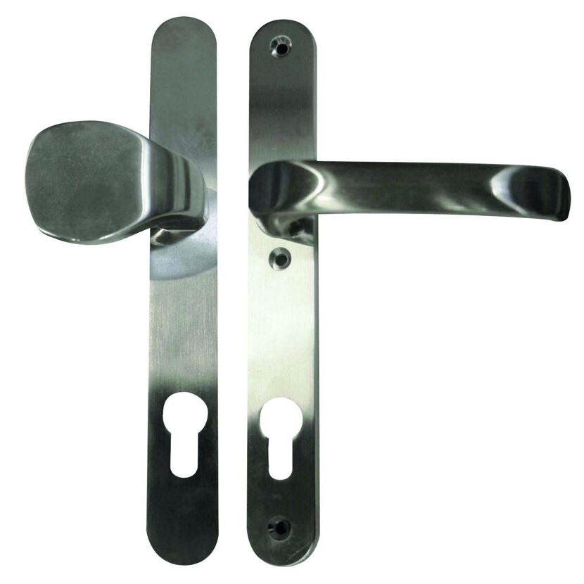 Türklinke aus Edelstahl mit Schlüsselloch