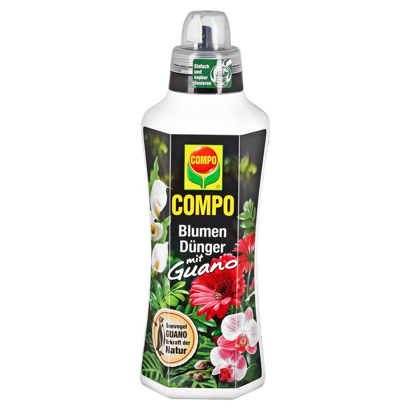 COMPO Blumendünger mit Guano, 1 l Flasche