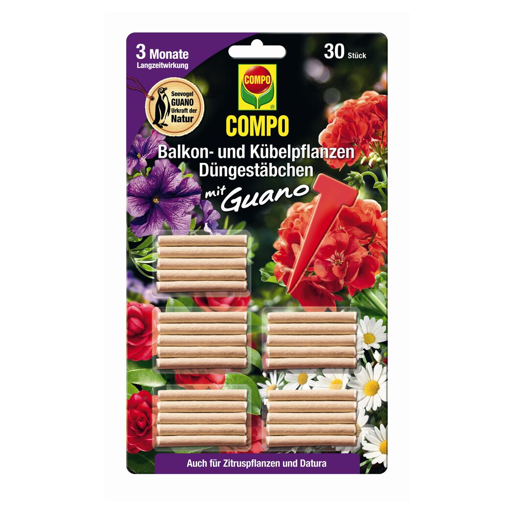 COMPO Balkon- und Kübelpflanzen-Düngestäbchen mit Guano