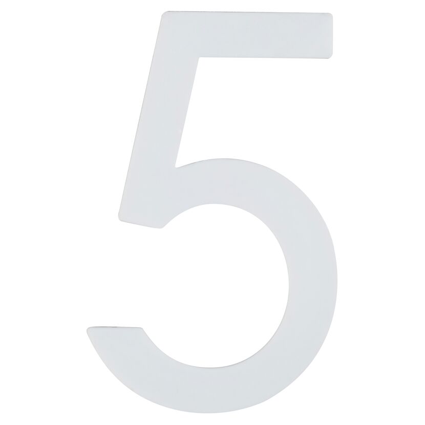 Hausnummer 5, weiß, selbstleuchtend
