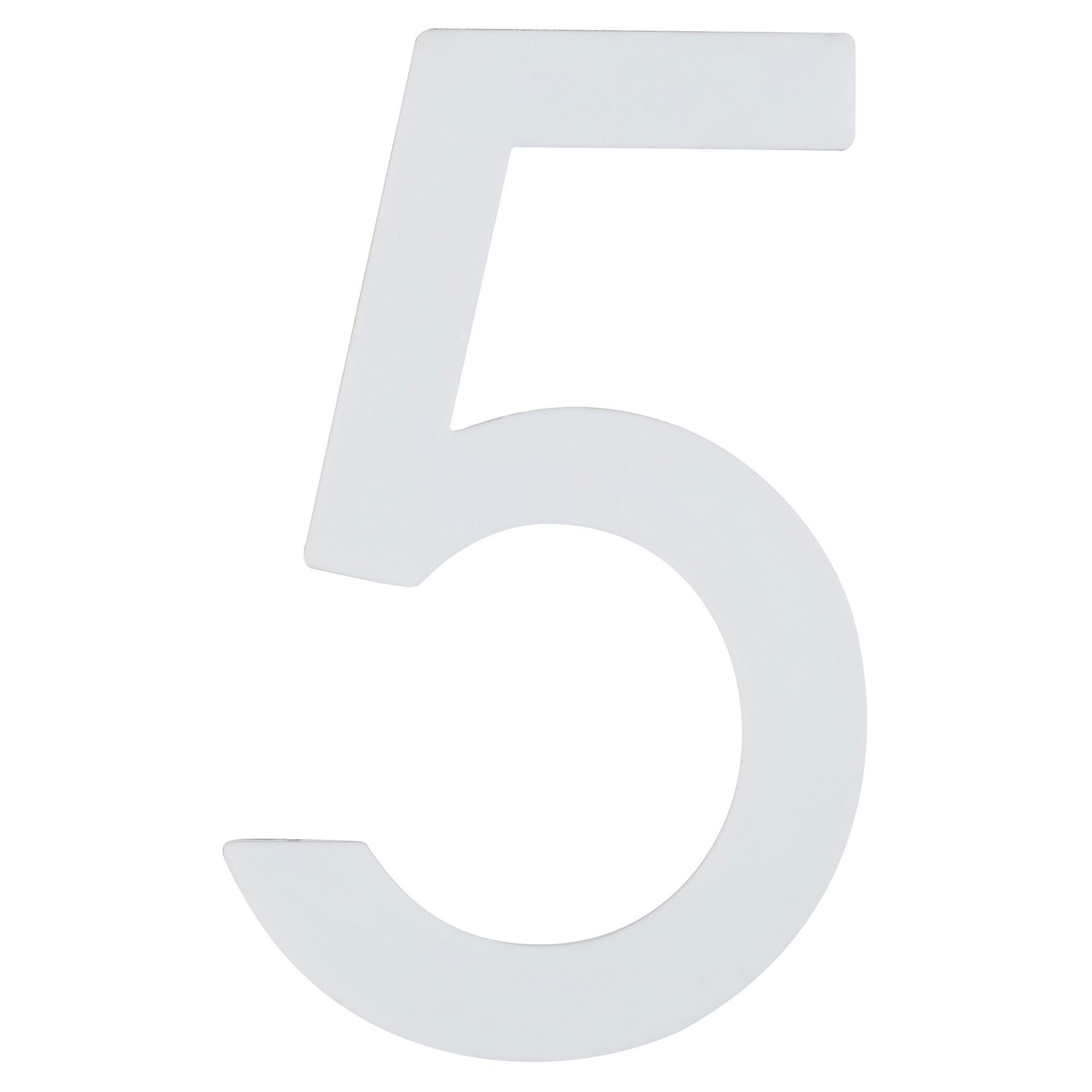Hausnummer 5, weiß, selbstleuchtend