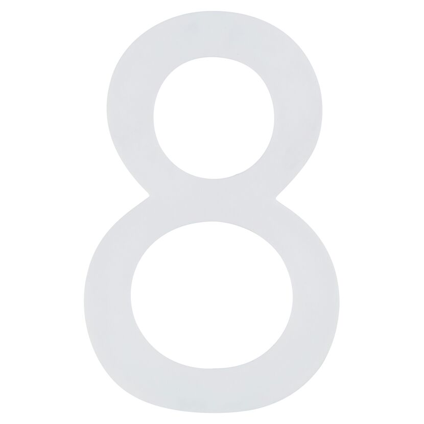 Selbstleuchtende Hausnummer 8, weiß
