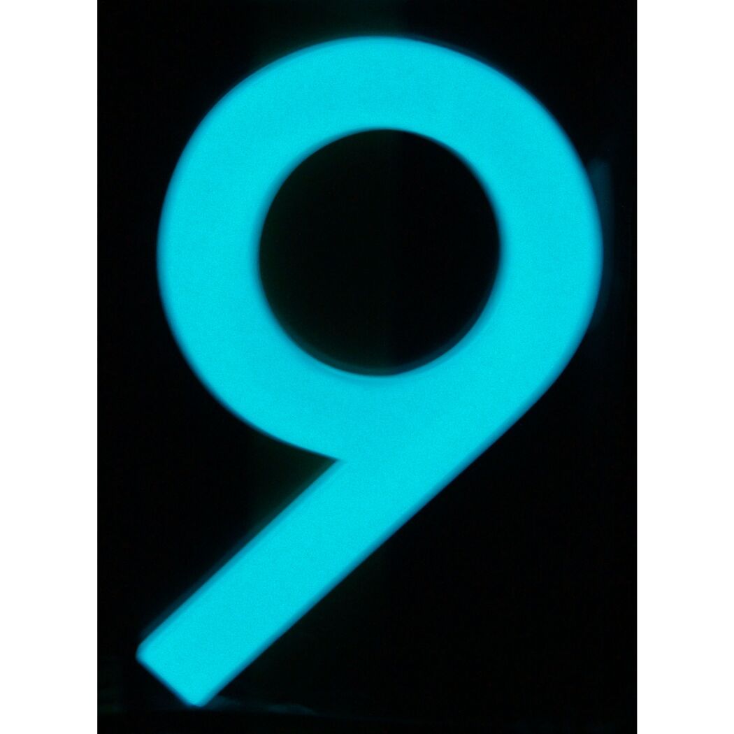 Hausnummer '9' 12 cm selbstleuchtend, weiß
