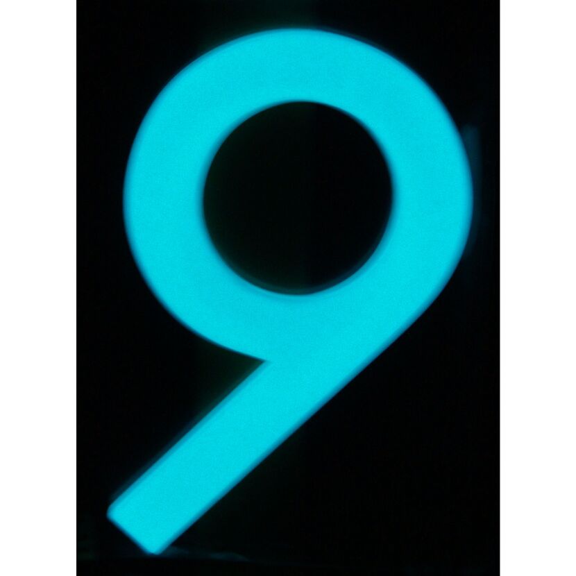 Hausnummer '9' 12 cm selbstleuchtend, weiß