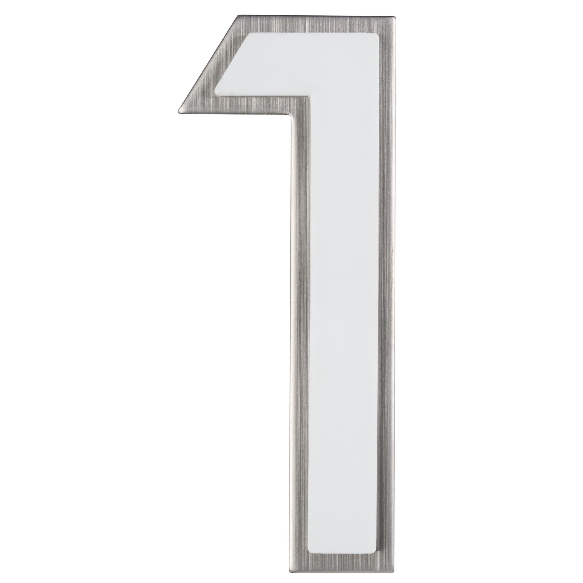 Hausnummer 1 aus Edelstahl