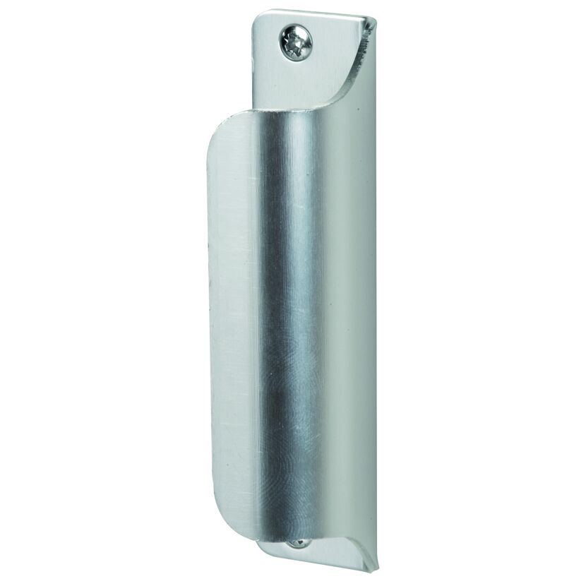 Silberner Balkontürgriff aus Aluminium.