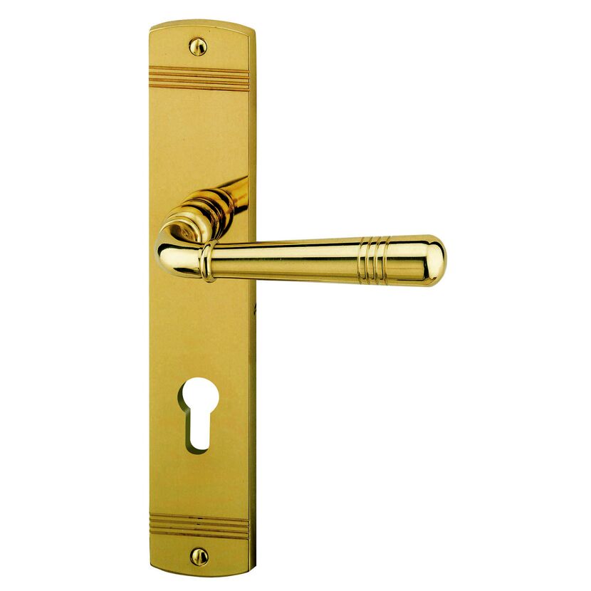 Goldene Türklinke mit Schlüsselloch.
