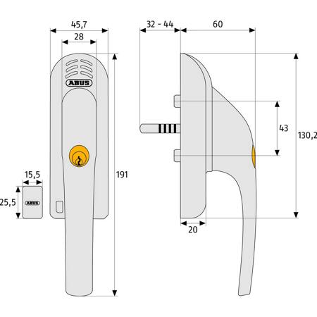 3. Bild von Alarm-Fenstergriff 'FG300A W B/DFNLI'