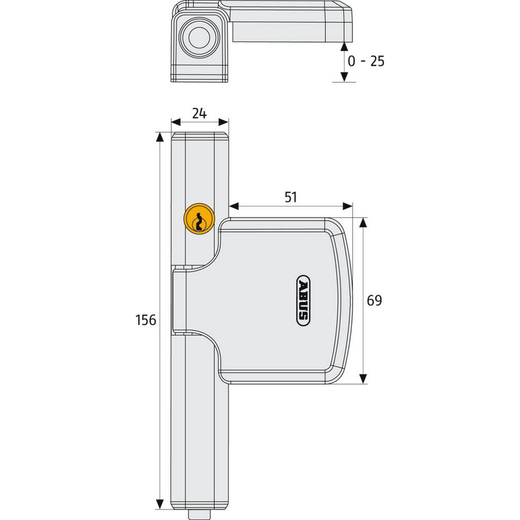 Fensterschloss FTS206 braun