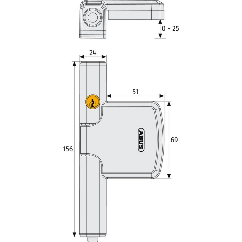 Fensterschloss FTS206 braun