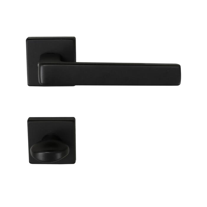 Alpertec Rosettengarnitur 'Miami Alu' beschichtet, schwarz, Rosette