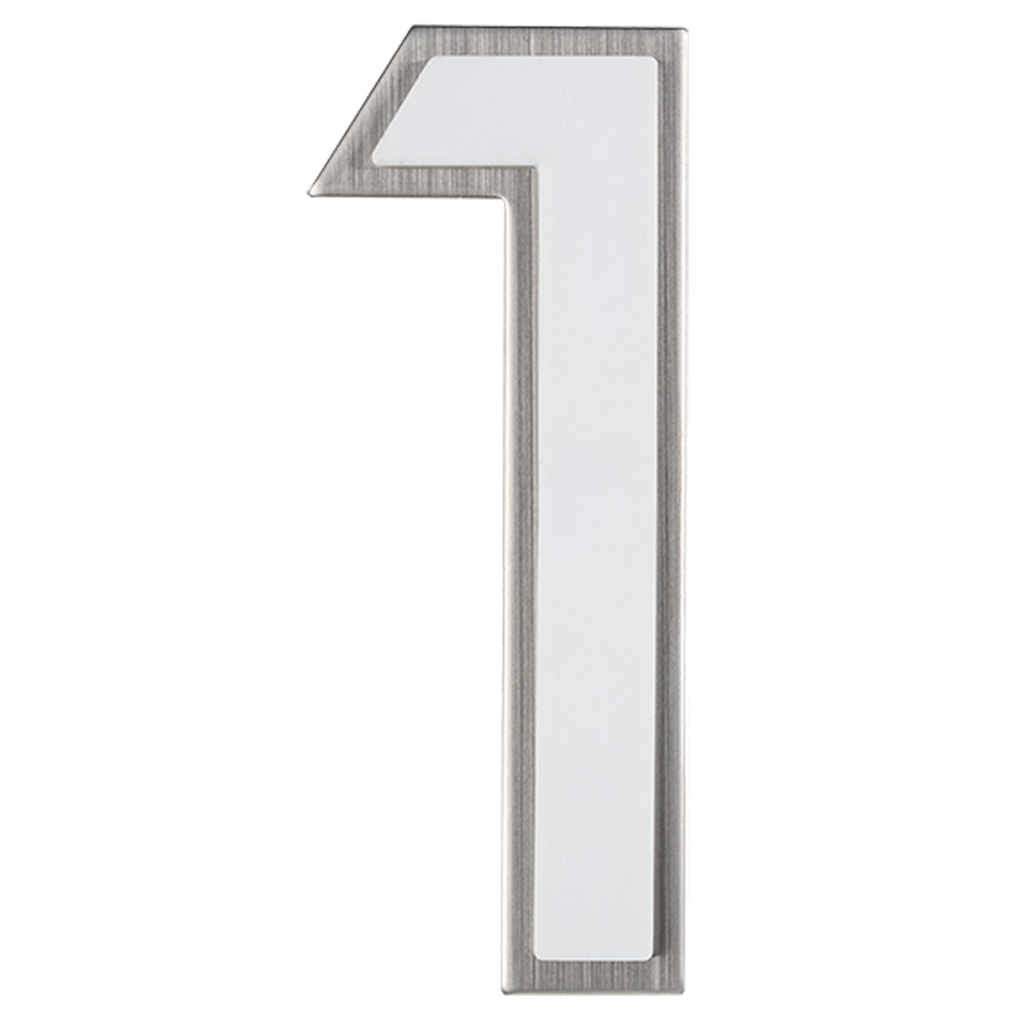 Hausnummer 1, Edelstahl, nachtleuchtend