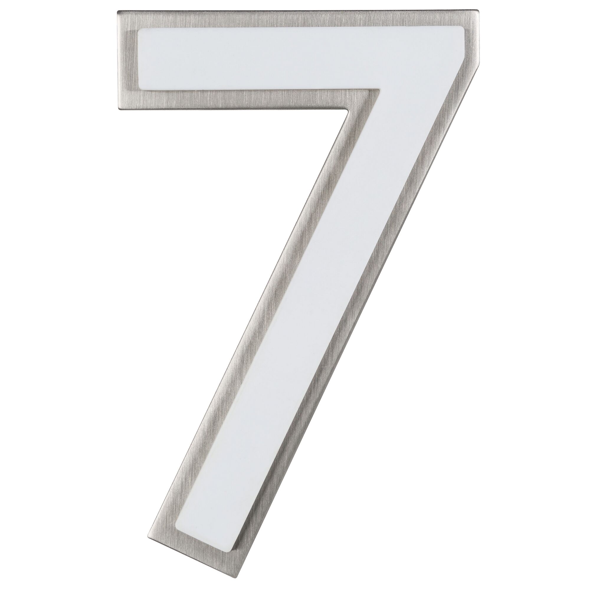 Hausnummer 7, Edelstahl, nachtleuchtend