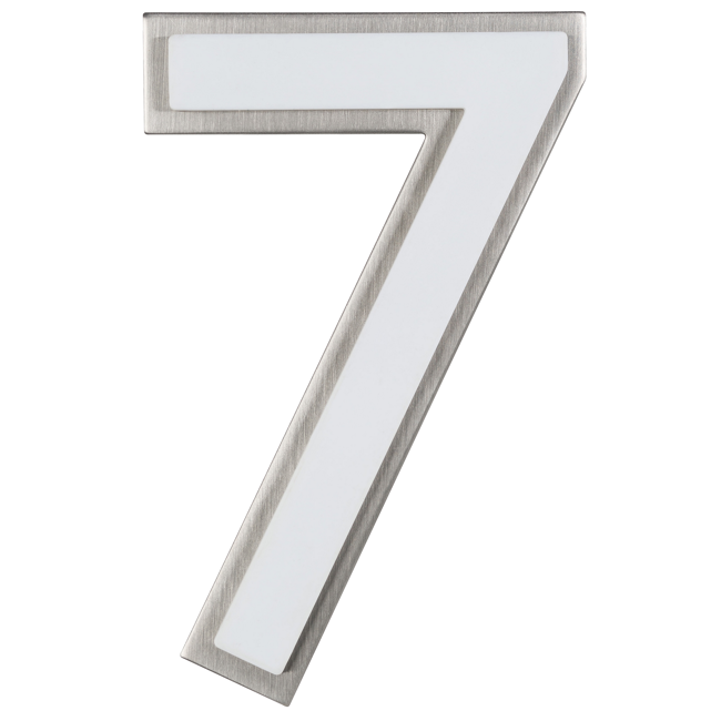 Bild von Hausnummer '7' 12 cm nachtleuchtend, weiß