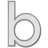 Buchstabe b aus Edelstahl, nachtleuchtend