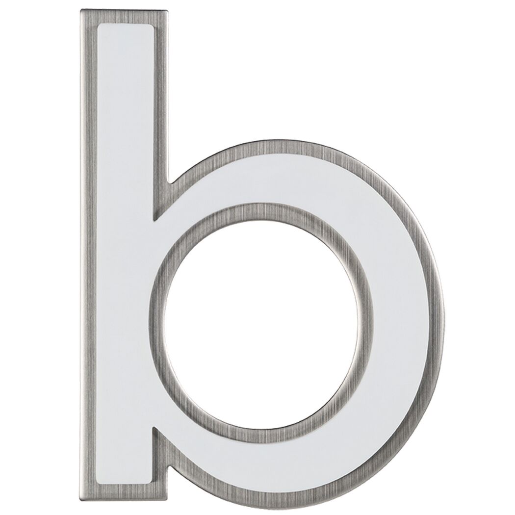 Buchstabe b aus Edelstahl, nachtleuchtend