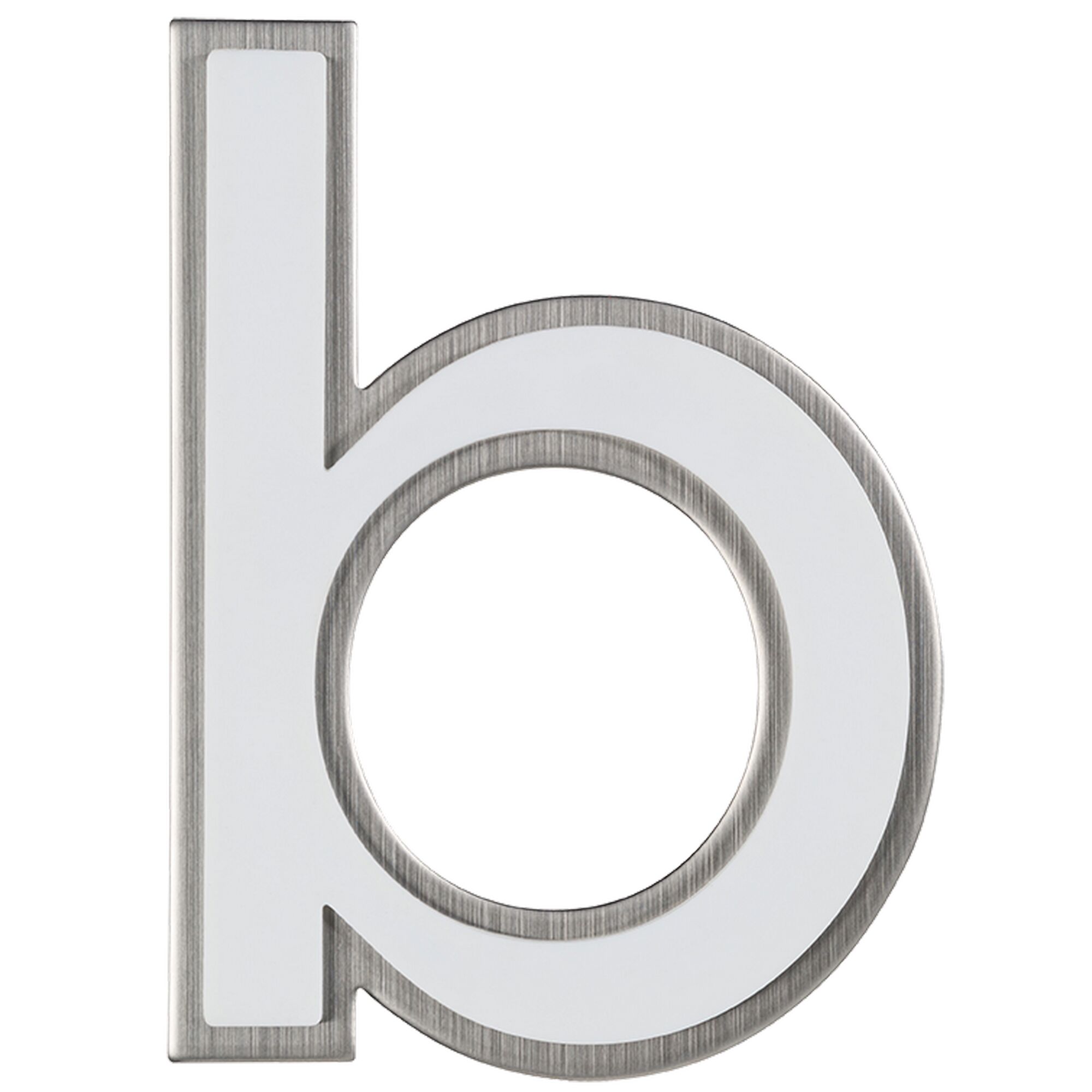 Buchstabe b aus Edelstahl, nachtleuchtend