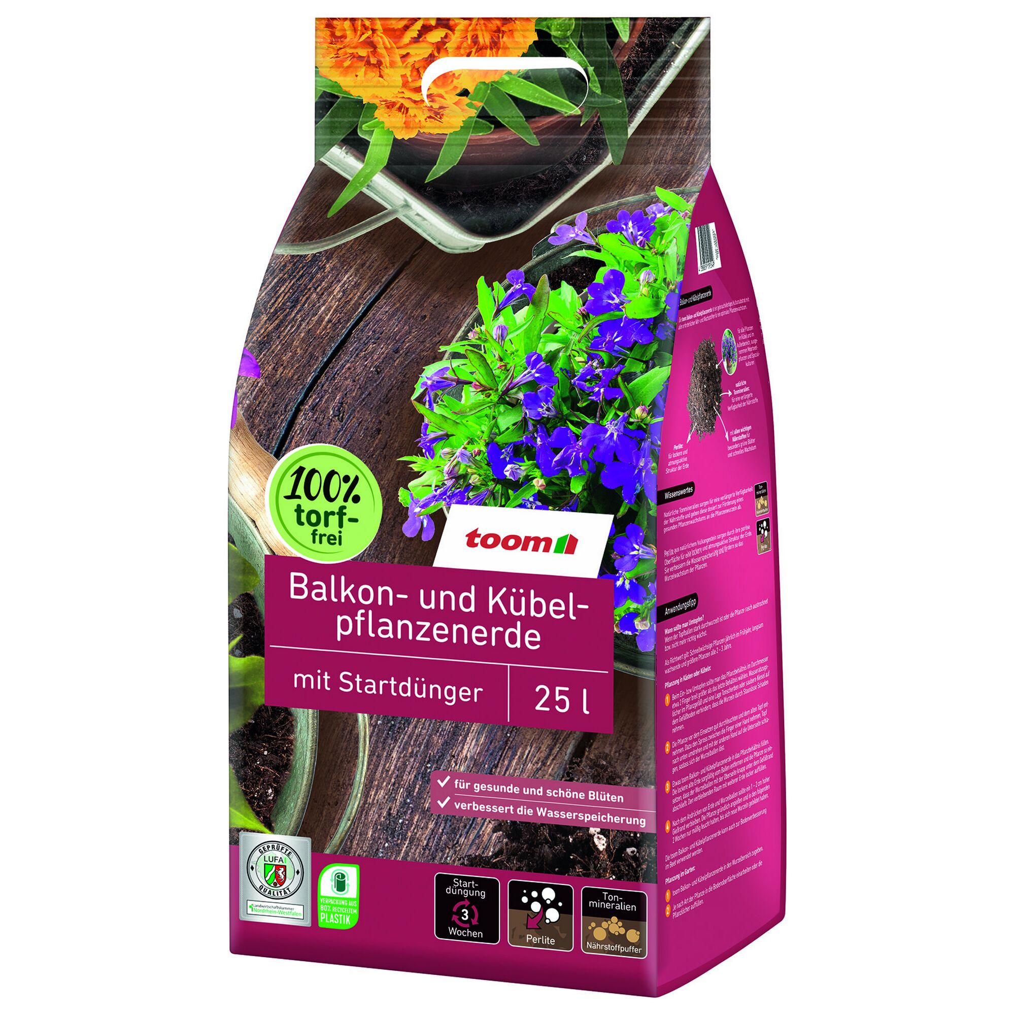Toom Balkon- und Kübelpflanzenerde 25l