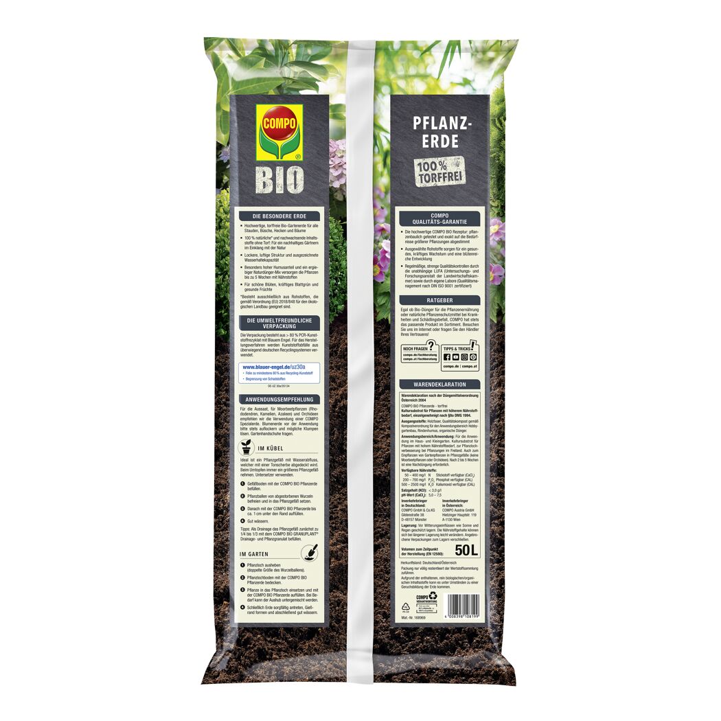 COMPO BIO Pflanzerde 50 l torffrei