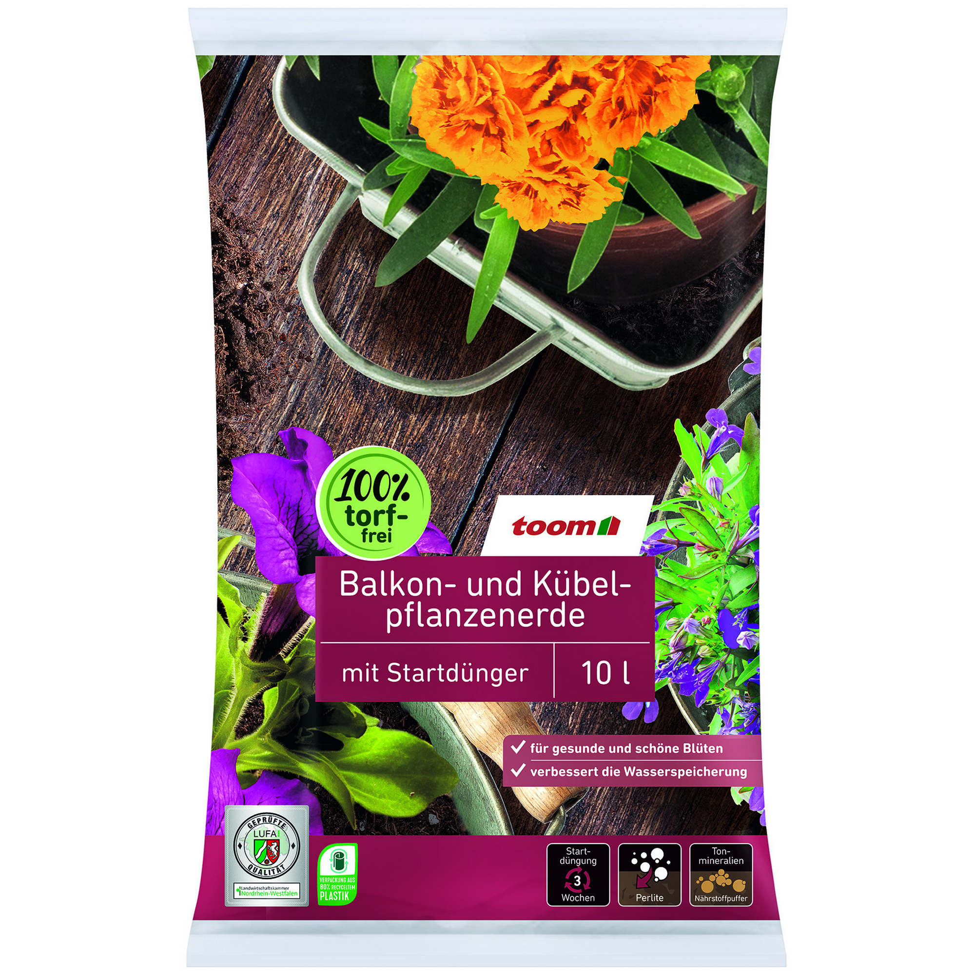 Balkon- und Kübelpflanzenerde torffrei 10 l + product picture