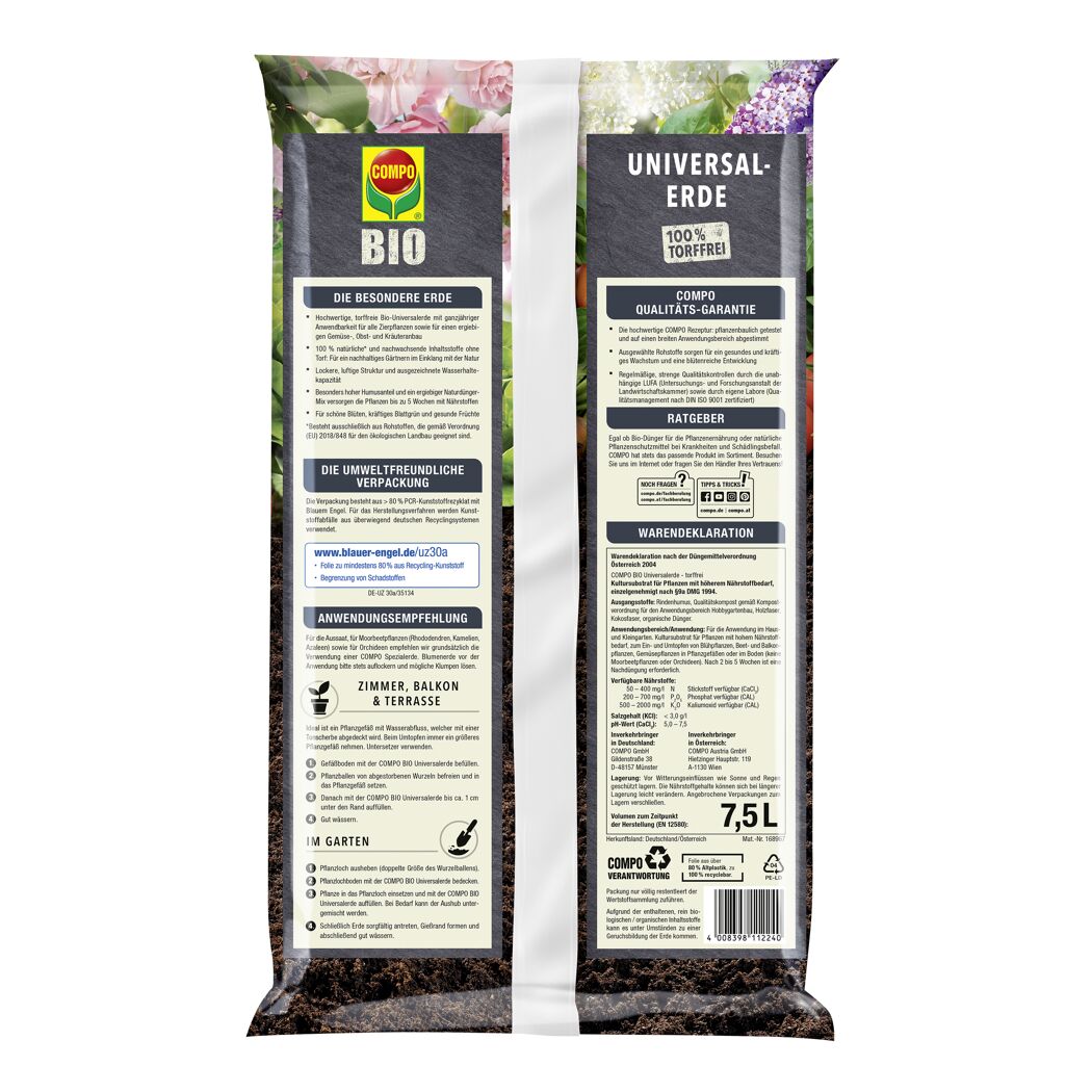 COMPO BIO Universalerde 7,5l torffrei