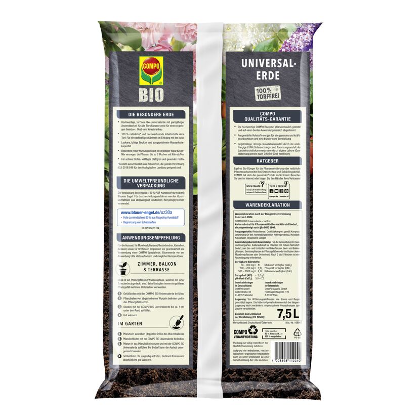 COMPO BIO Universalerde 7,5l torffrei