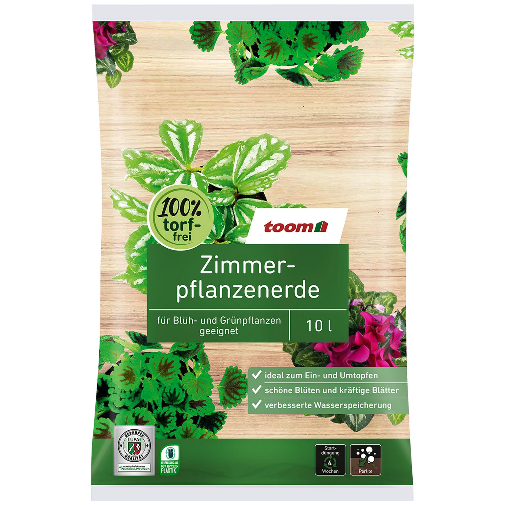 Toom Zimmerpflanzenerde 10l torffrei für Blüh- und Grünpflanzen