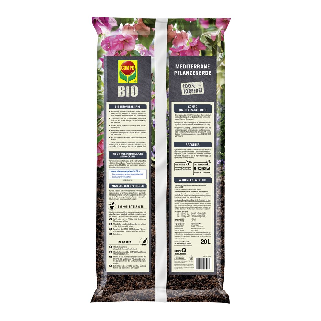 COMPO BIO Mediterrane Pflanzenerde 20L