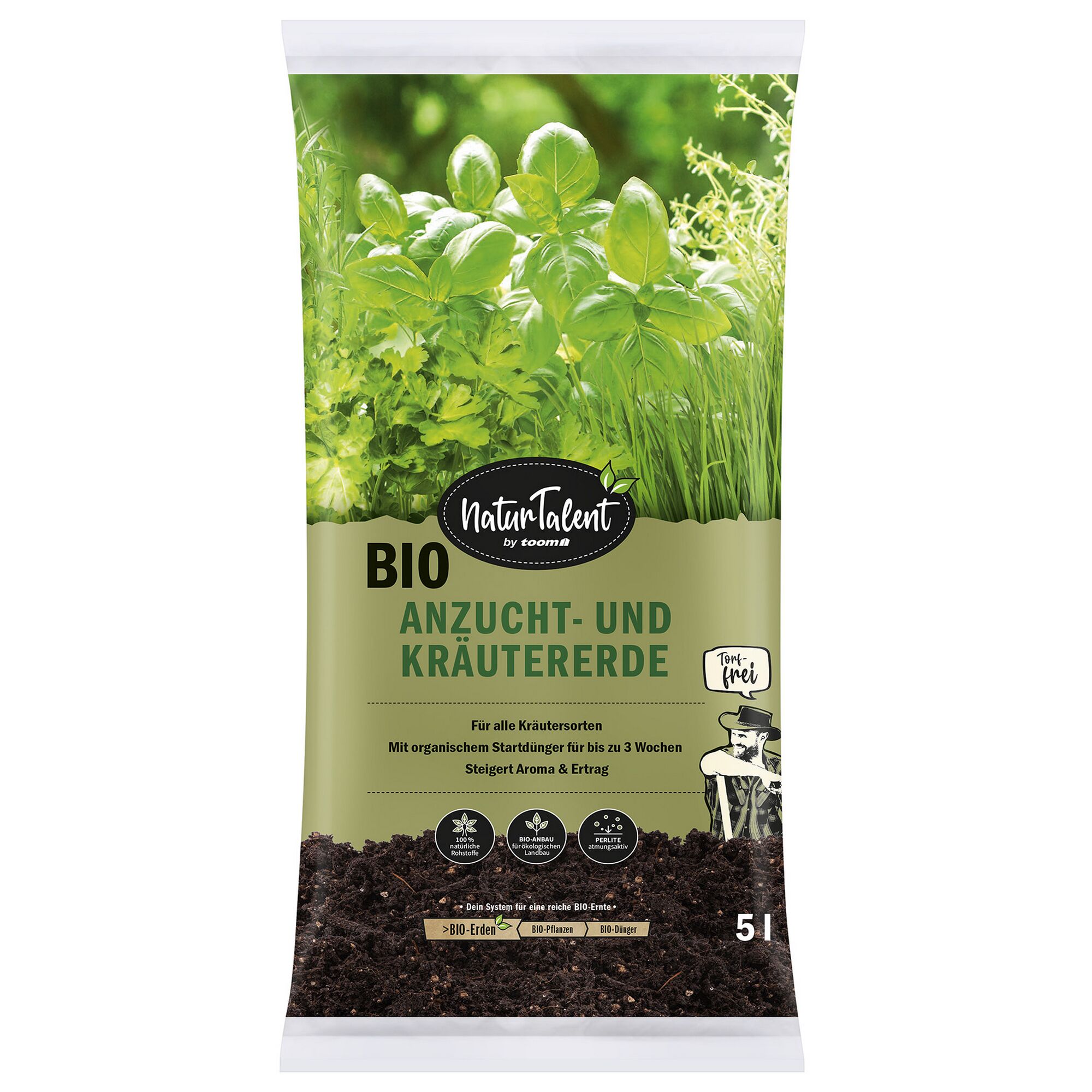 Naturtalent Bio Anzucht- und Kräutererde 5l