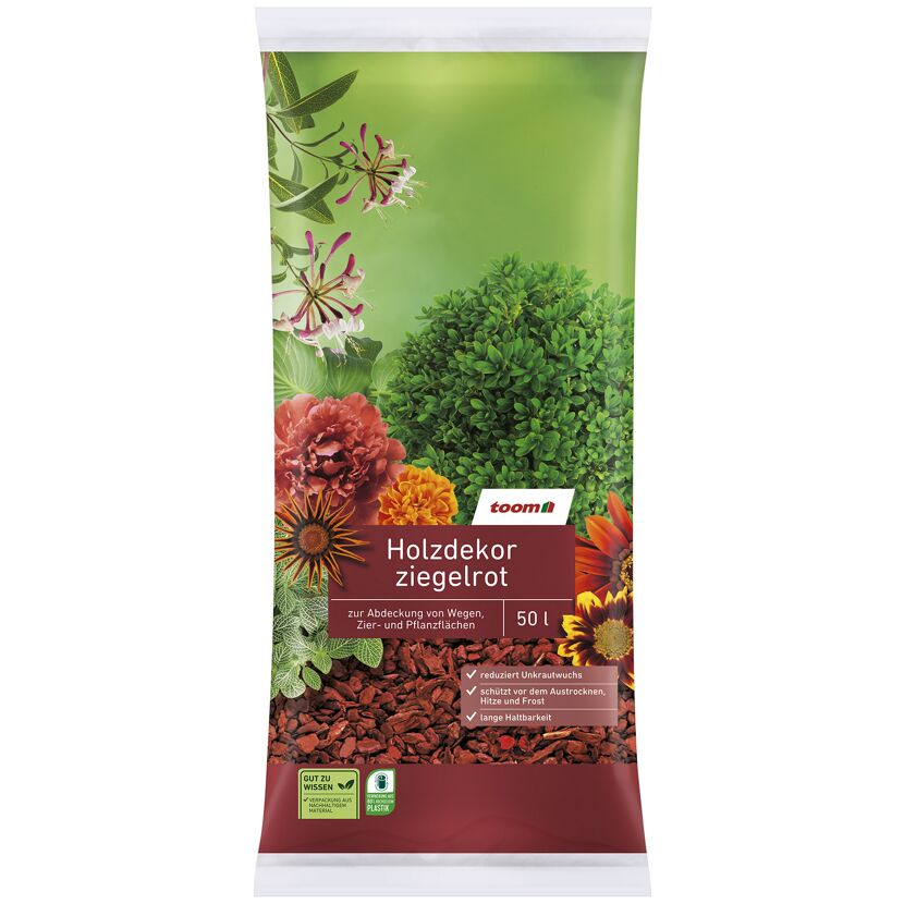 Sack roter Holzdekor