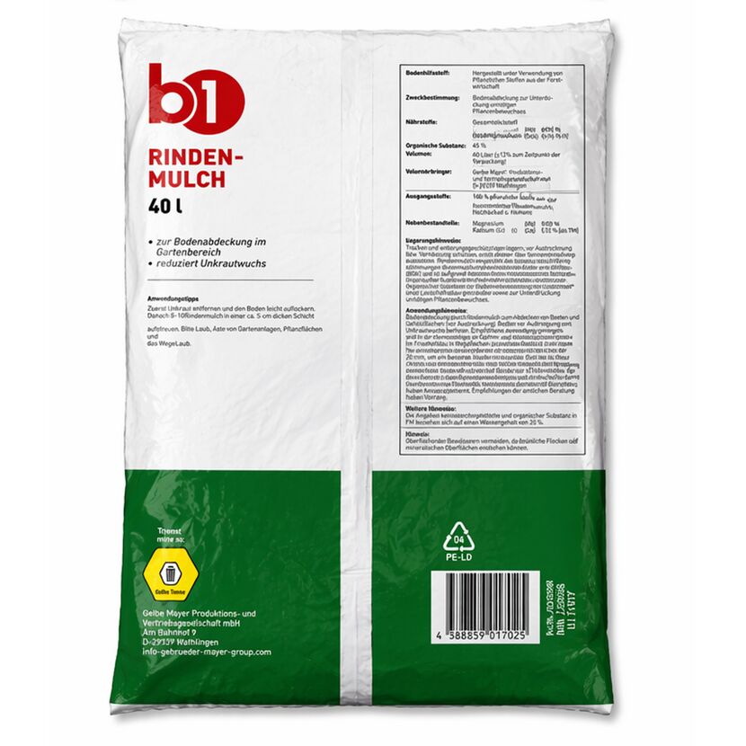 Rindenmulch 0-40 mm 40 l in Verpackung