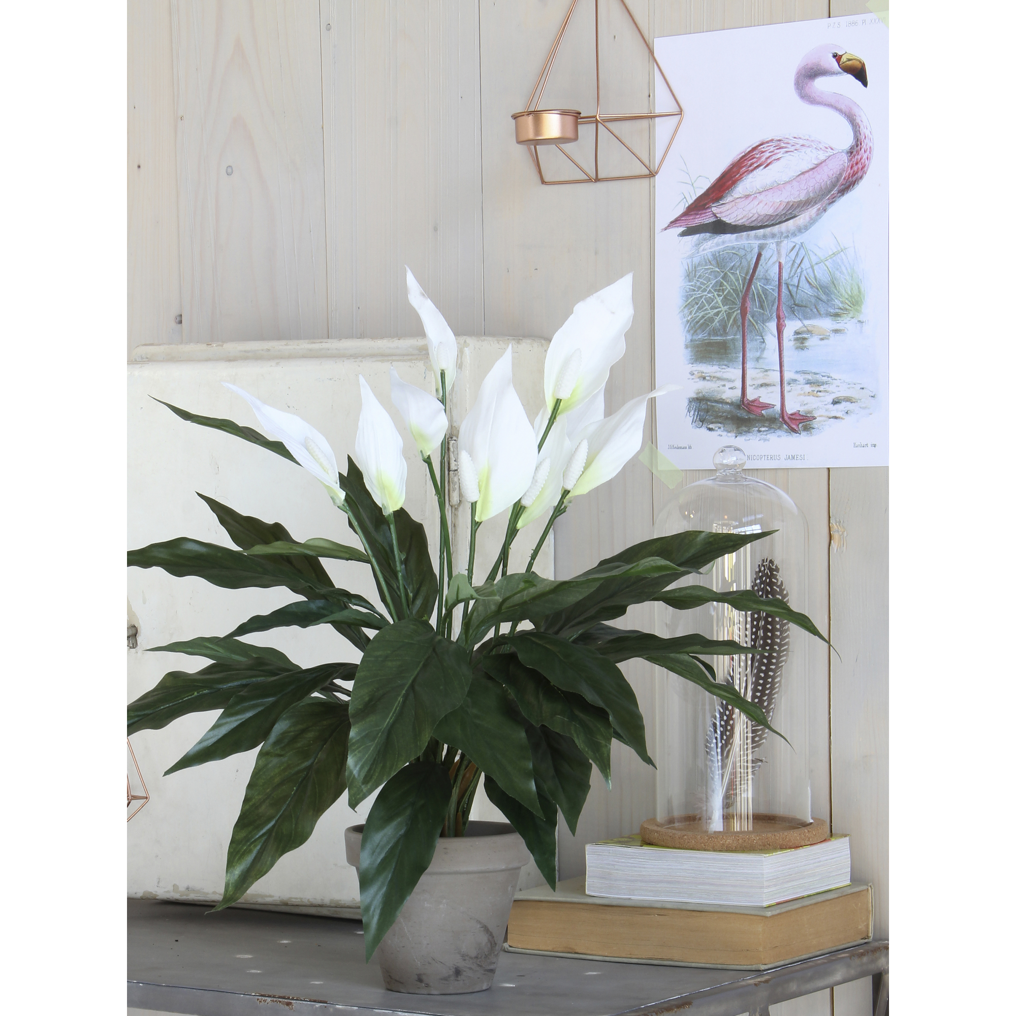 Kunstpalme Spathiphyllum weiß/grün im Topf 11,5 x 50 x 40 cm + product picture