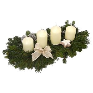 Adventsgesteck Nordmann weiß