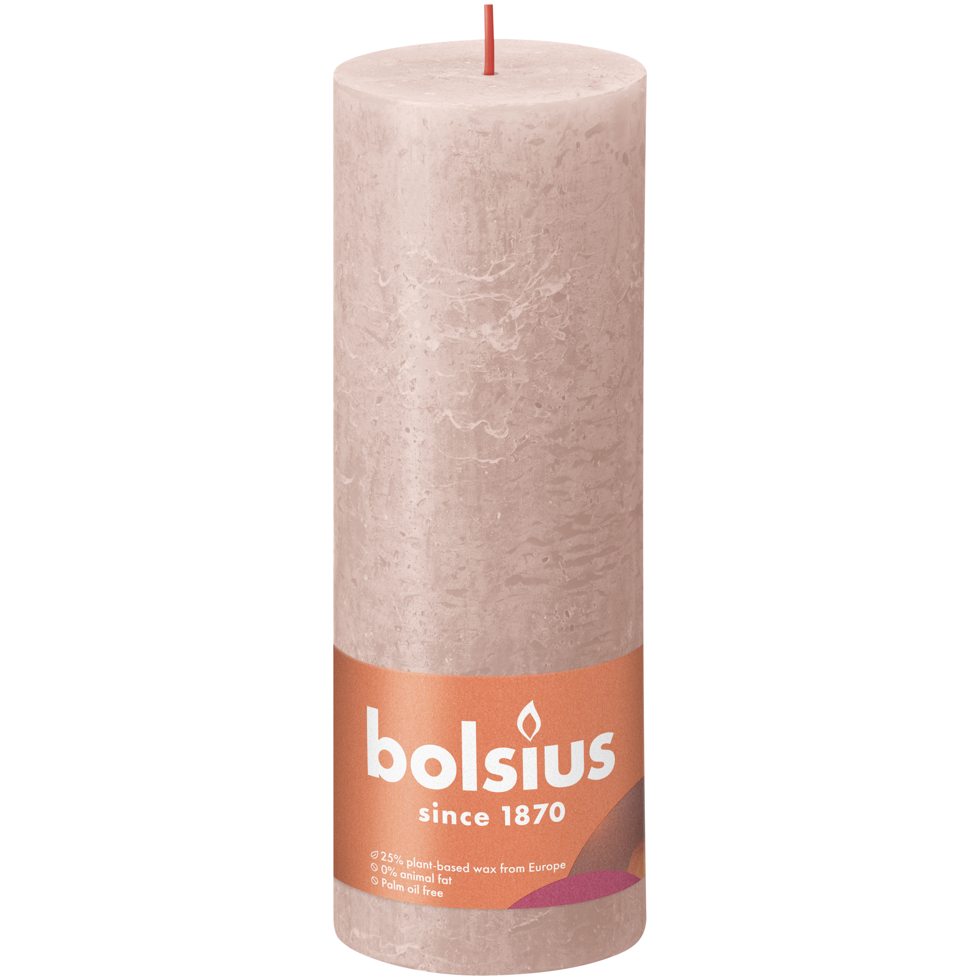 Stumpenkerze 'Rustik Shine' nebeliges rosa Ø 6,8 x 19 cm + product picture