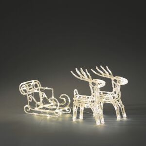 LED-Rentiere mit Schlitten 96 LEDs warmweiß 70 x 42 x 18 cm