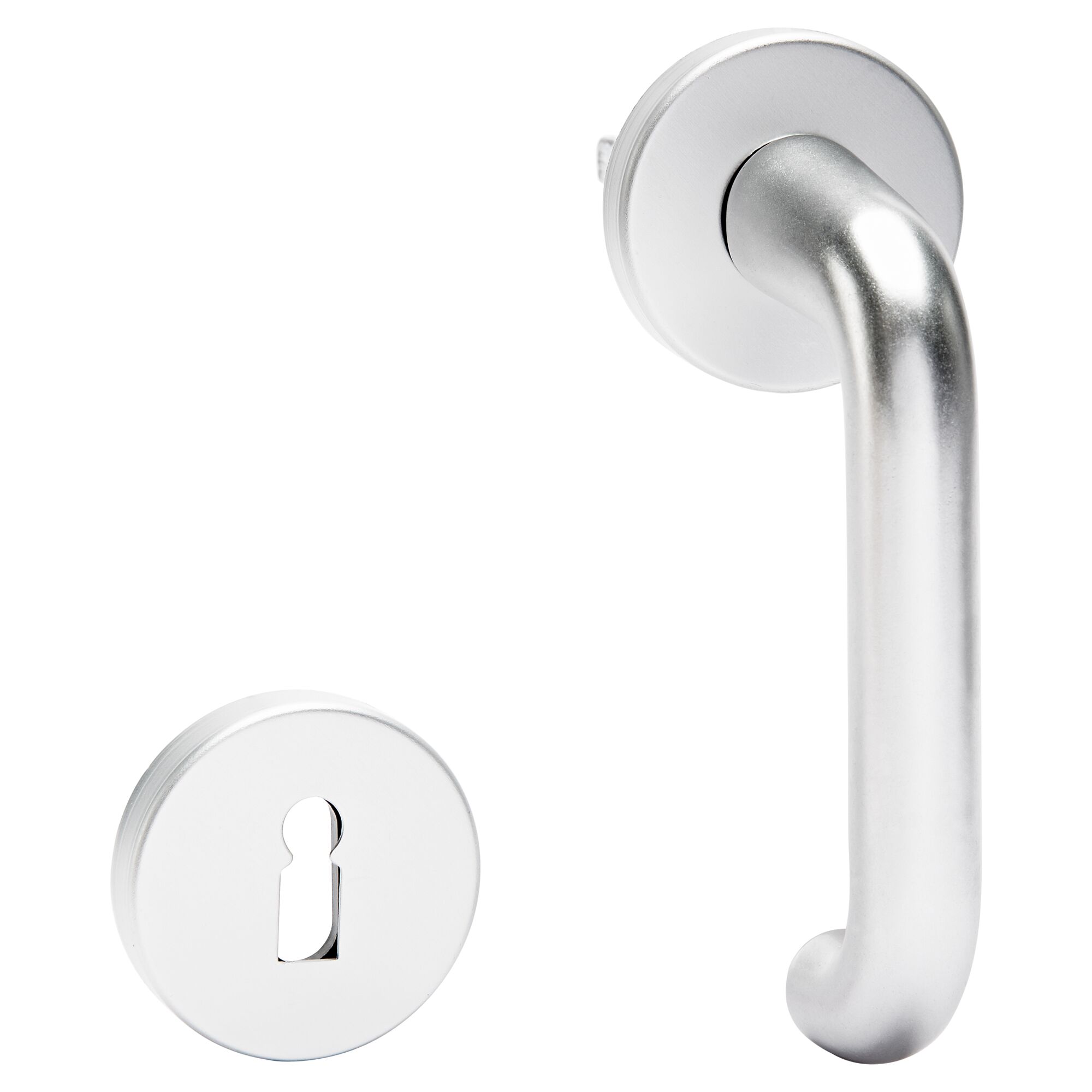 Silberner Türdrücker Claudia aus eloxiertem Aluminium