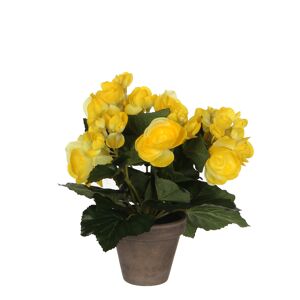 Kunstpflanze Begonie im Topf, gelb 20 x 25 cm