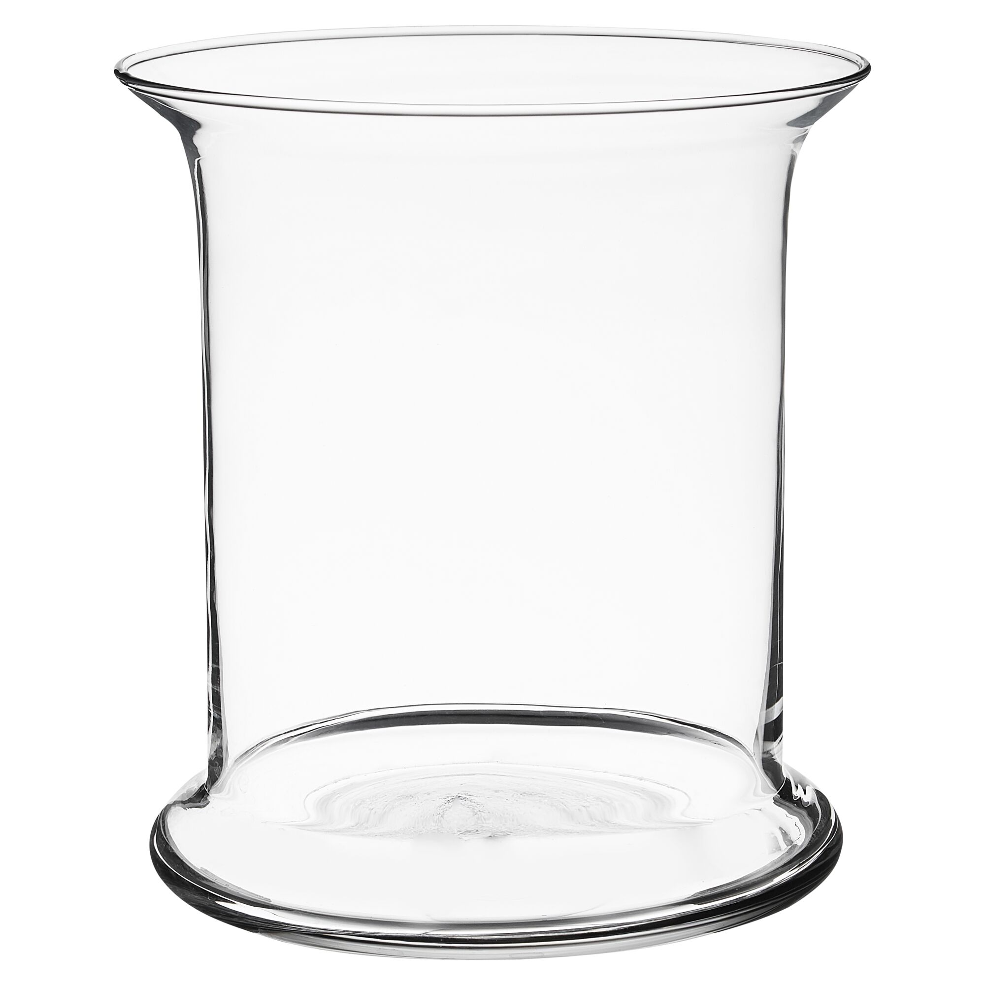 Leeres Glasgefäß auf weißem Hintergrund